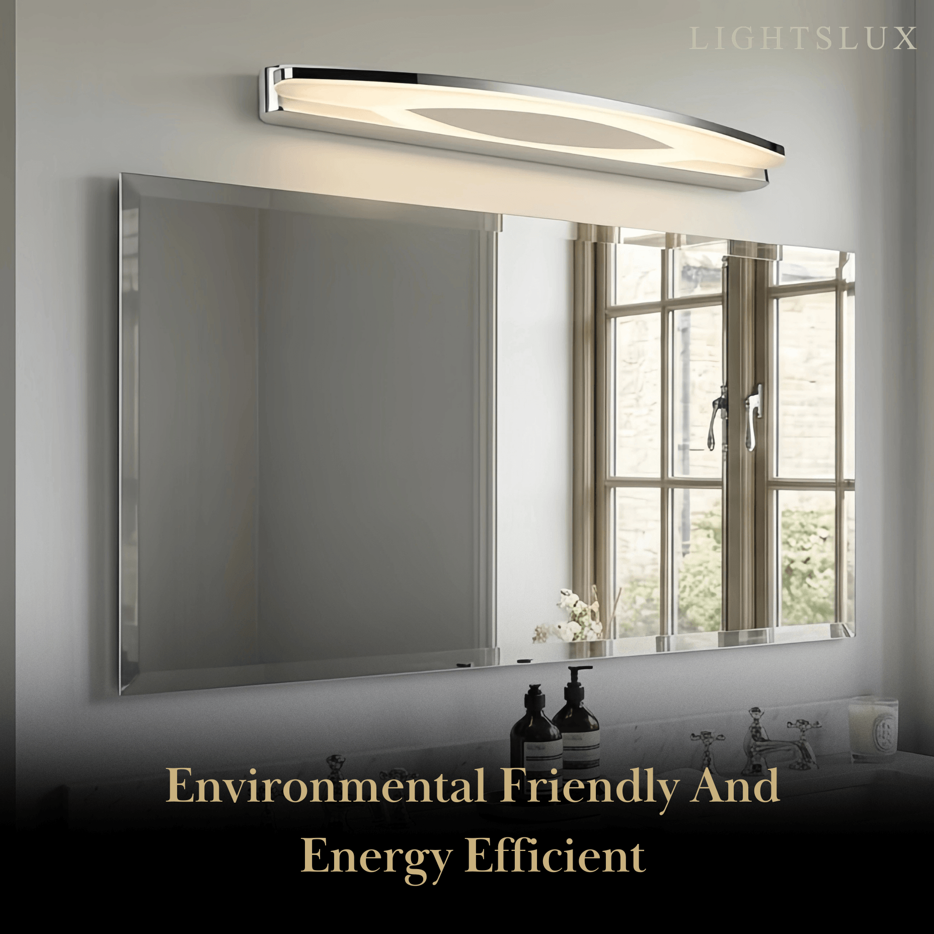 Lámpara de tocador elíptica moderna – Metal cromado y acrílico para baño - Flindria