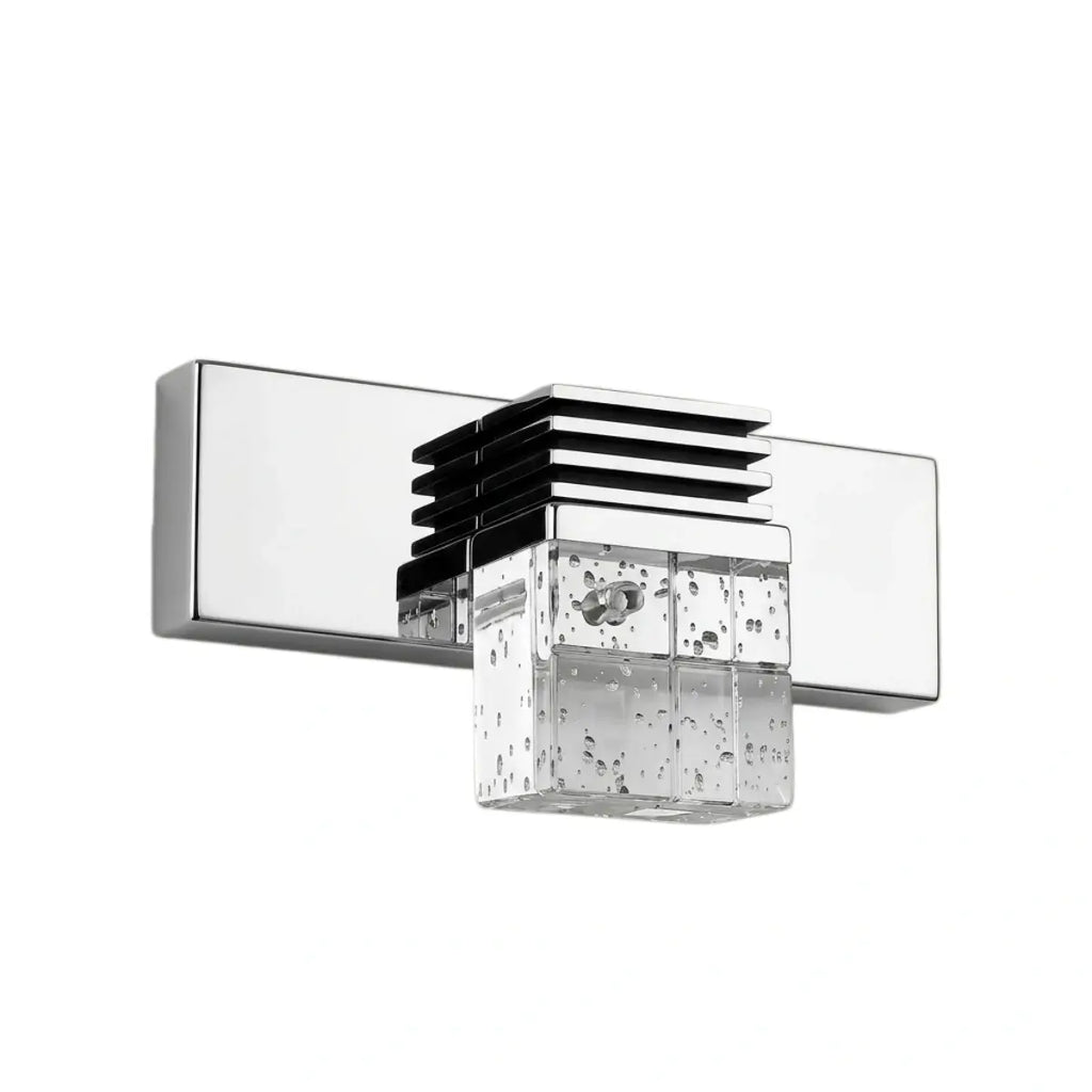 Luz de tocador cuadrada moderna— marco de cristal y metal IP44 para baño - Flindria