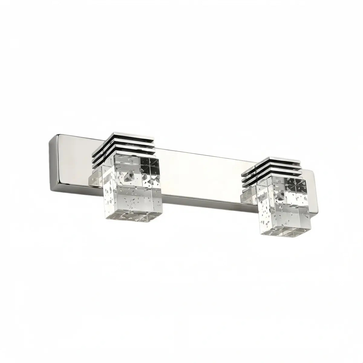 Luz de tocador cuadrada moderna— marco de cristal y metal IP44 para baño - Flindria