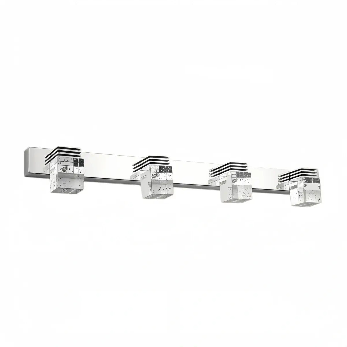 Luz de tocador cuadrada moderna— marco de cristal y metal IP44 para baño - Flindria