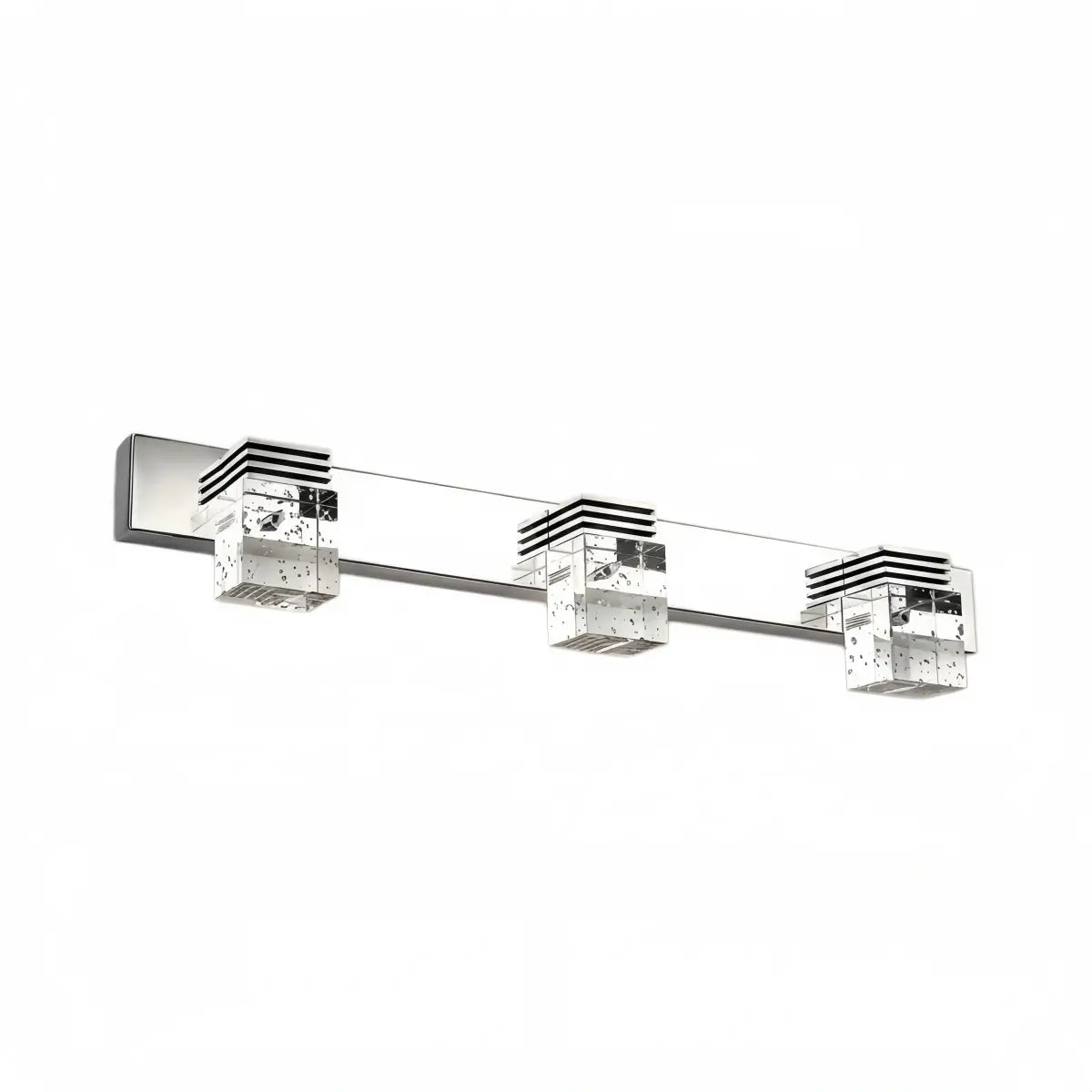 Luz de tocador cuadrada moderna— marco de cristal y metal IP44 para baño - Flindria