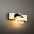 Luz de tocador cuadrada moderna— marco de cristal y metal IP44 para baño - Flindria
