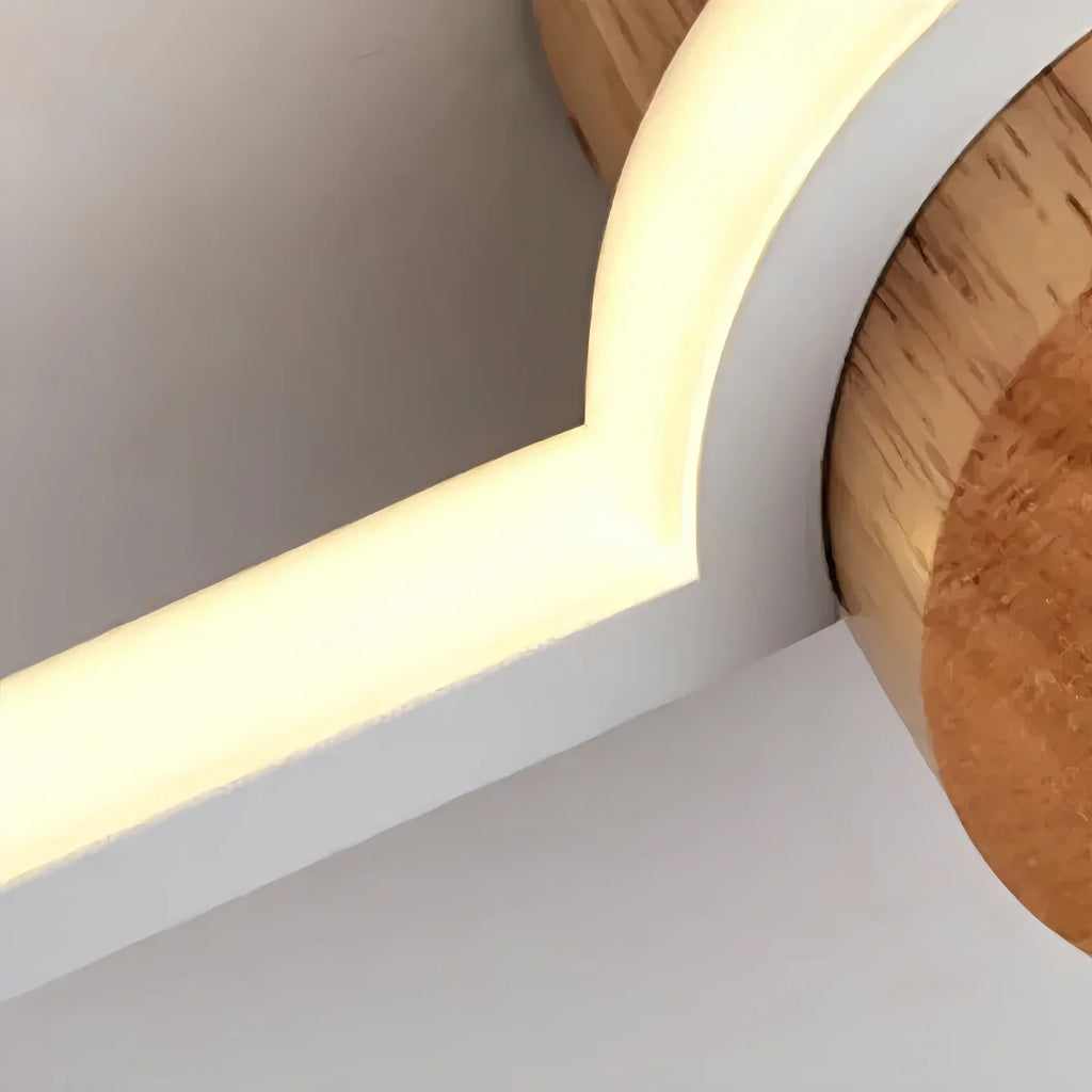 Nordic Wood & Acrylic Wall Lamp - White/Gold/Black for Dining Room - Flindria