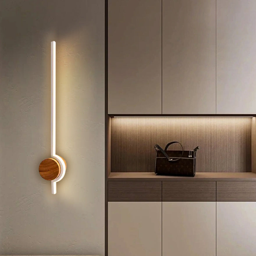 Nordic Wood & Acrylic Wall Lamp - White/Gold/Black for Dining Room - Flindria