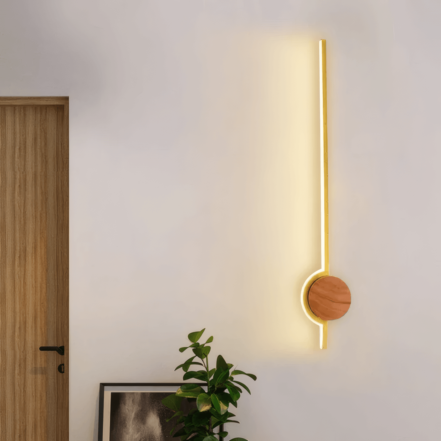 Nordic Wood & Acrylic Wall Lamp - White/Gold/Black for Dining Room - Flindria