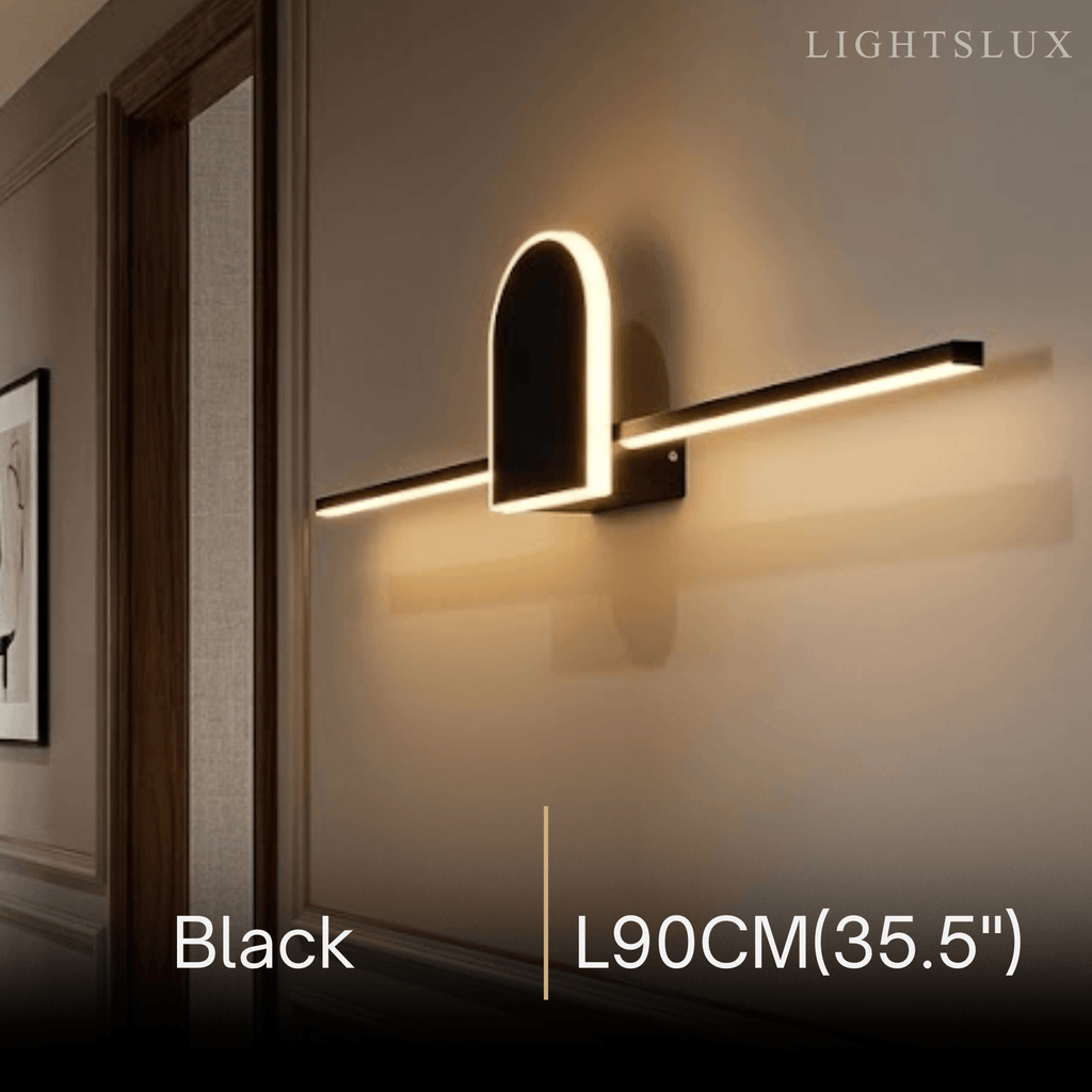 Luz de Tocador Moderna Negro/Blanco – Diseño Lineal de Metal y Acrílico para Baño - Flindria