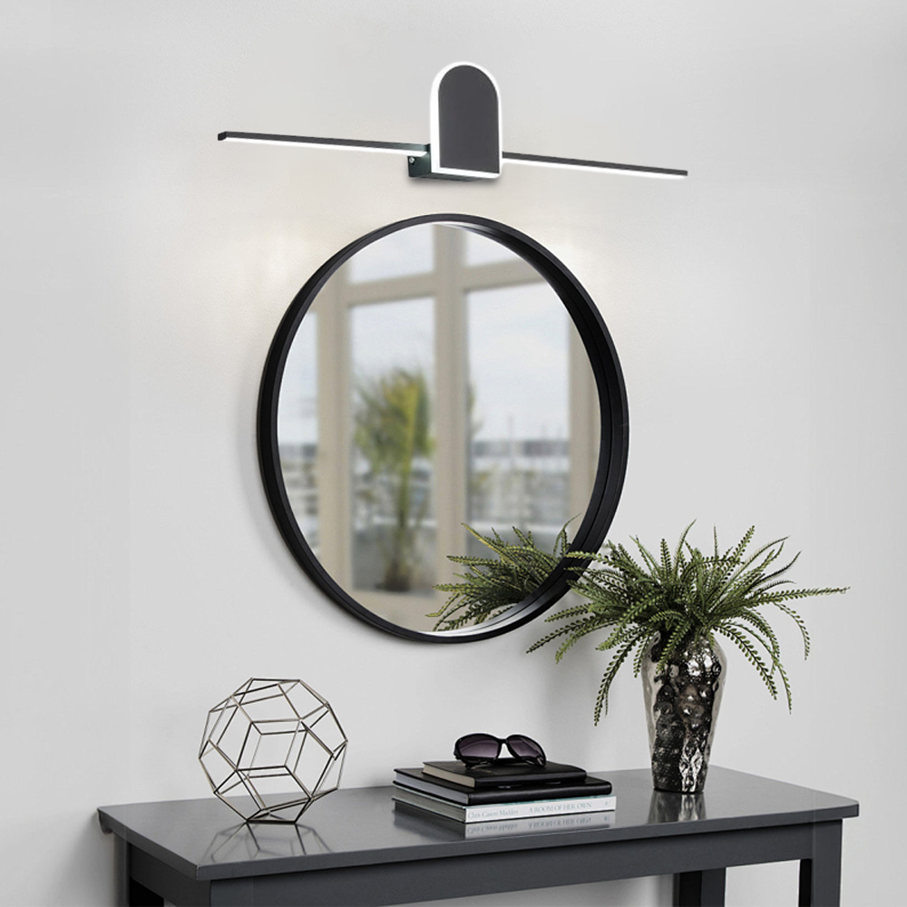 Luz de Tocador Moderna Negro/Blanco – Diseño Lineal de Metal y Acrílico para Baño - Flindria