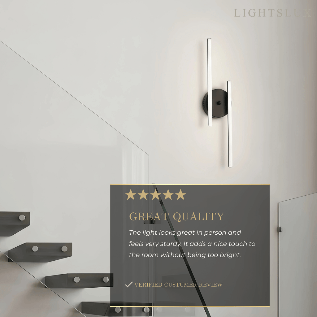Modern Black/Silver Double Linear Wall Light – Metal & Silicagel for Bathroom - Flindria