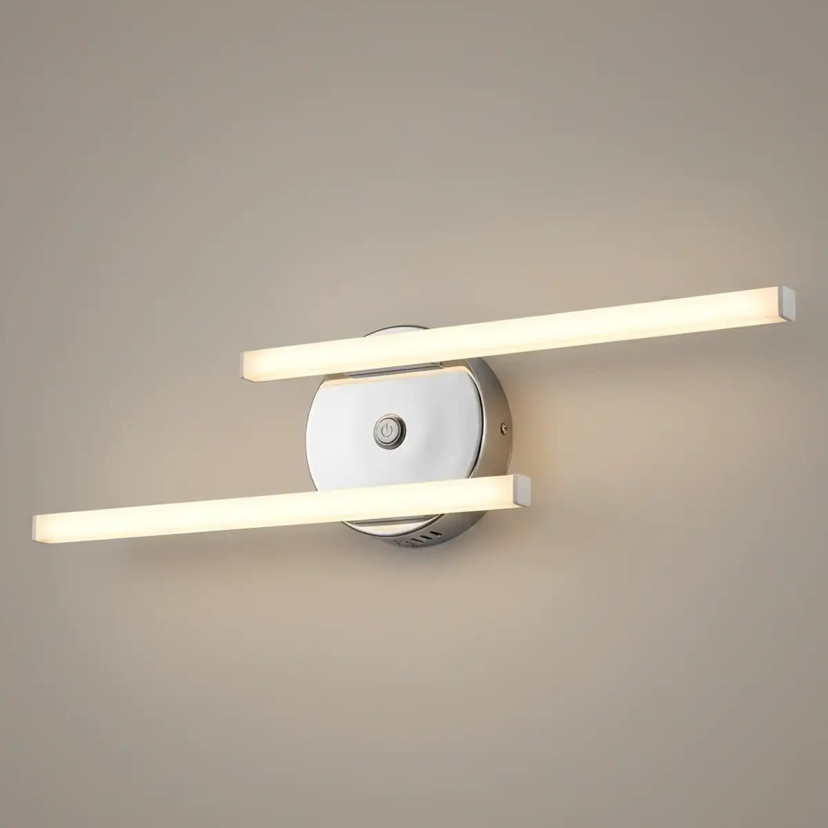 Modern Black/Silver Double Linear Wall Light – Metal & Silicagel for Bathroom - Flindria