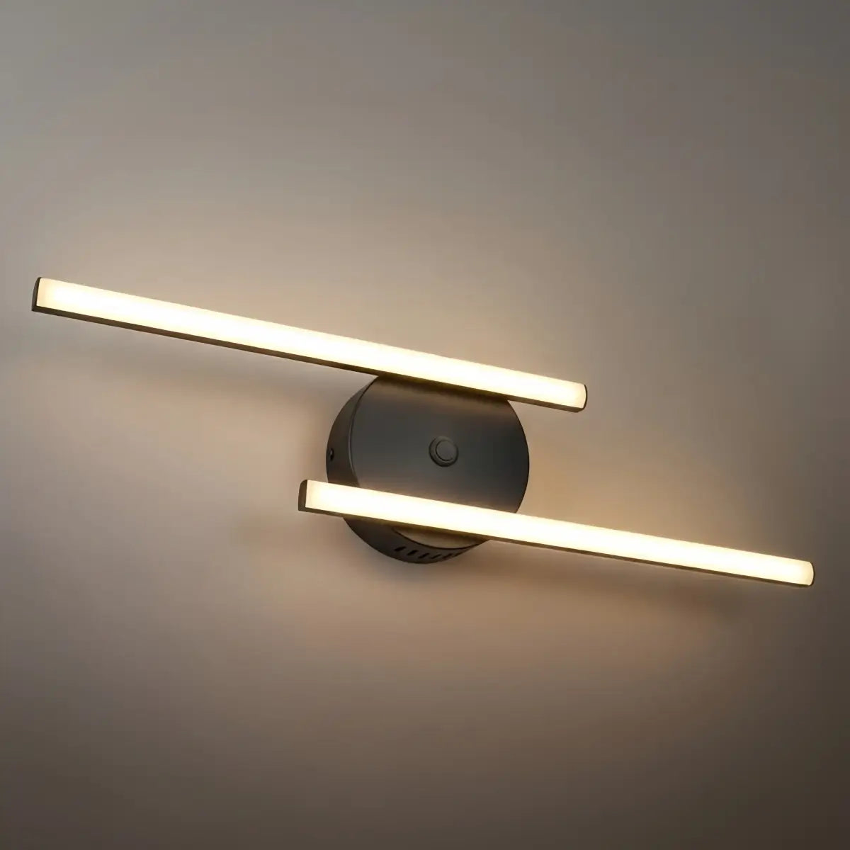 Modern Black/Silver Double Linear Wall Light – Metal & Silicagel for Bathroom - Flindria