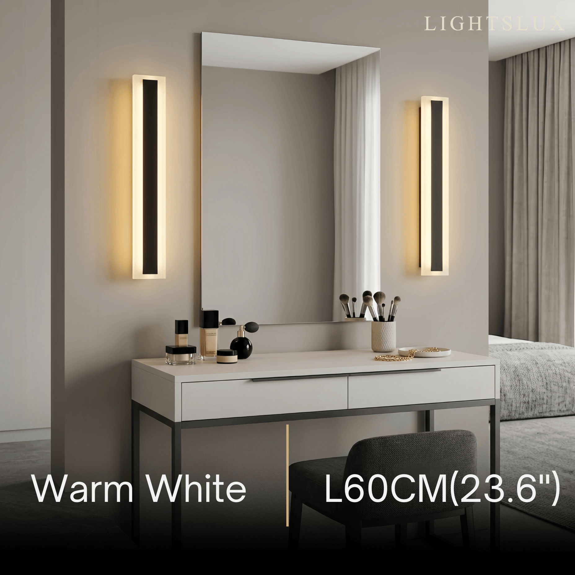 Minimalist Black LED Wall Lamp - Waterproof Metal & Acrylic Linear Bathroom - Flindria