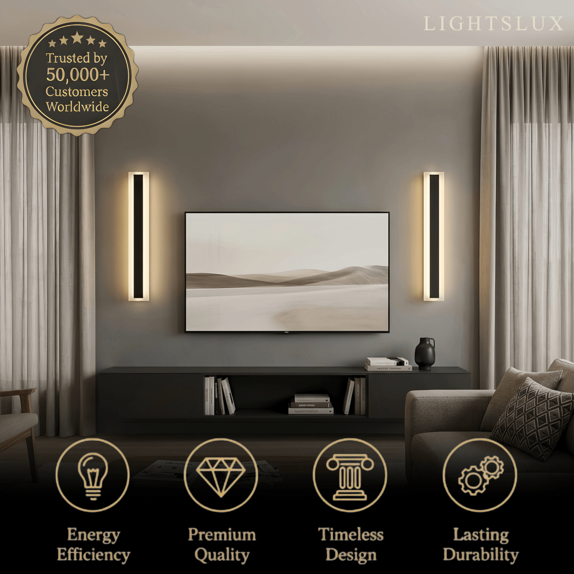 Minimalist Black LED Wall Lamp - Waterproof Metal & Acrylic Linear Bathroom - Flindria