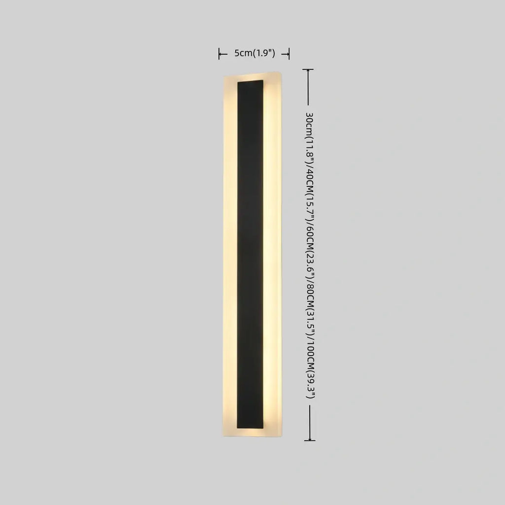 Minimalist Black LED Wall Lamp - Waterproof Metal & Acrylic Linear Bathroom - Flindria