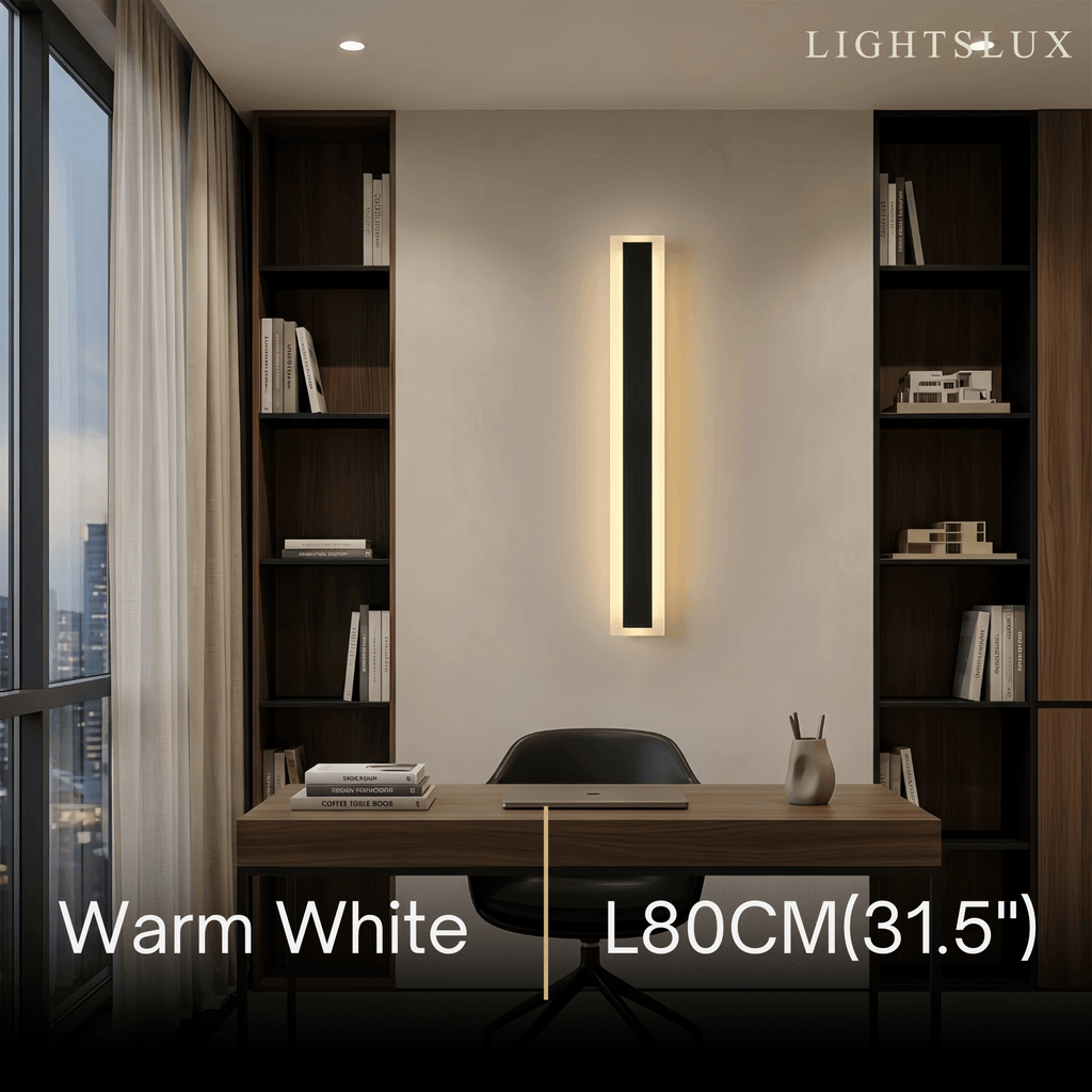 Minimalist Black LED Wall Lamp - Waterproof Metal & Acrylic Linear Bathroom - Flindria