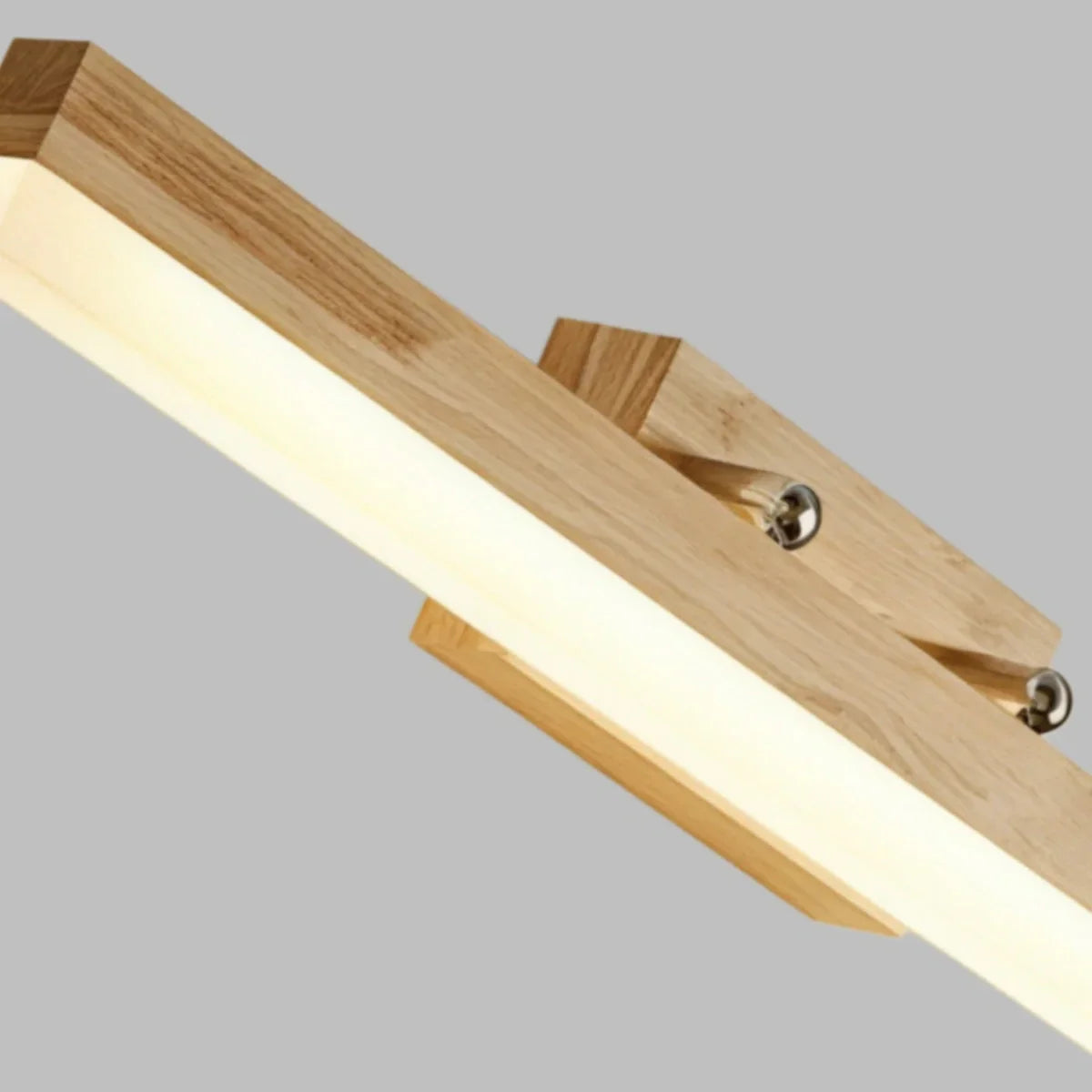 Minimalist Wall Lamp - Mirror Front Linear Design in Wood for Bathroom - Flindria