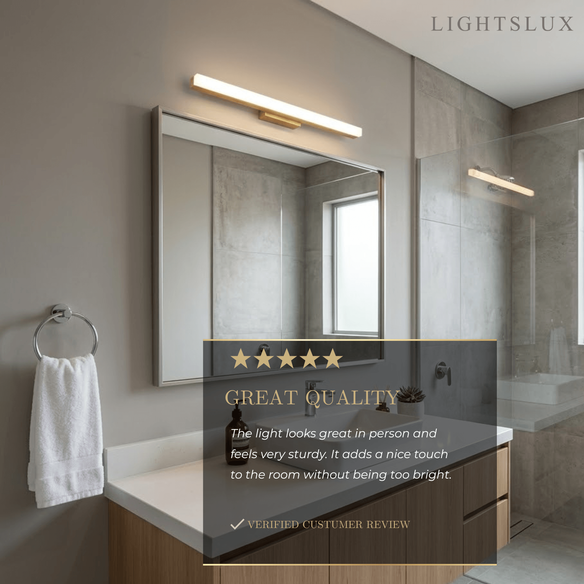 Minimalist Wall Lamp - Mirror Front Linear Design in Wood for Bathroom - Flindria