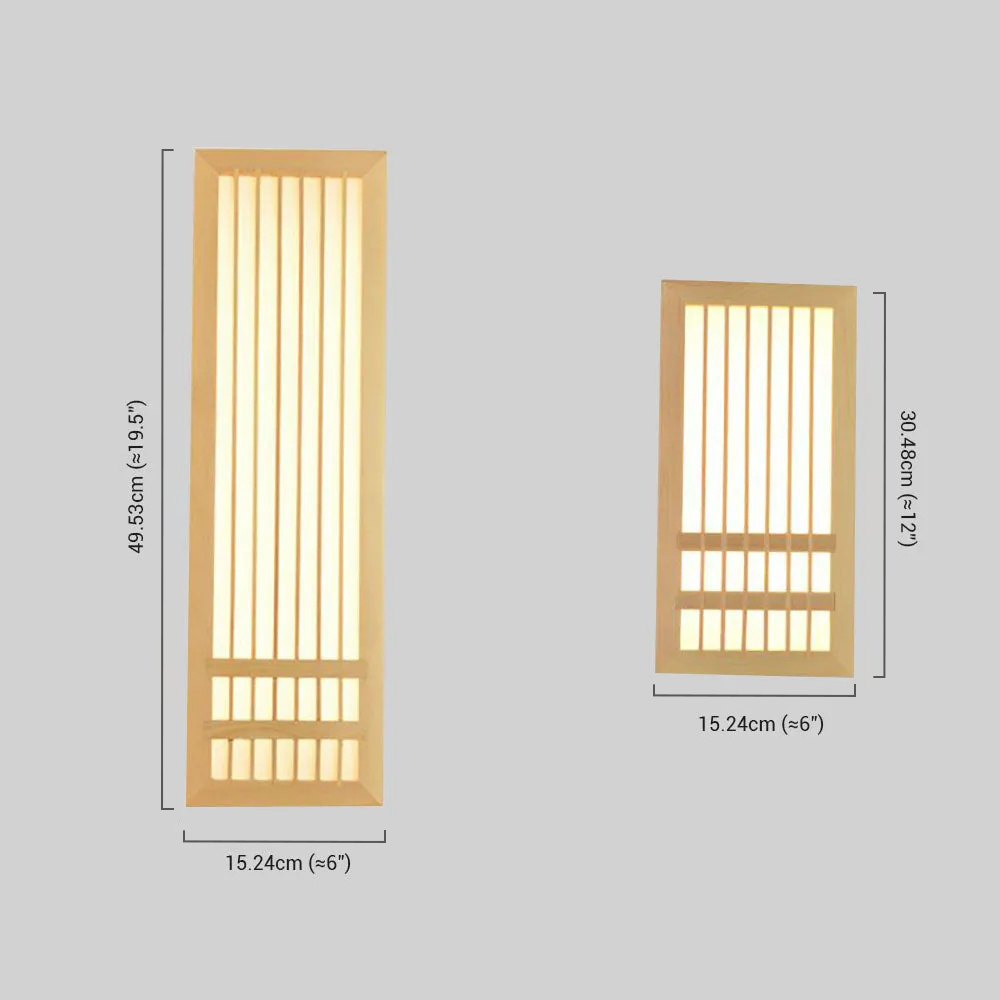 Wabi-sabi Wood Wall Lamp – Rectangular Log Color for Living Room/Bedroom - Flindria