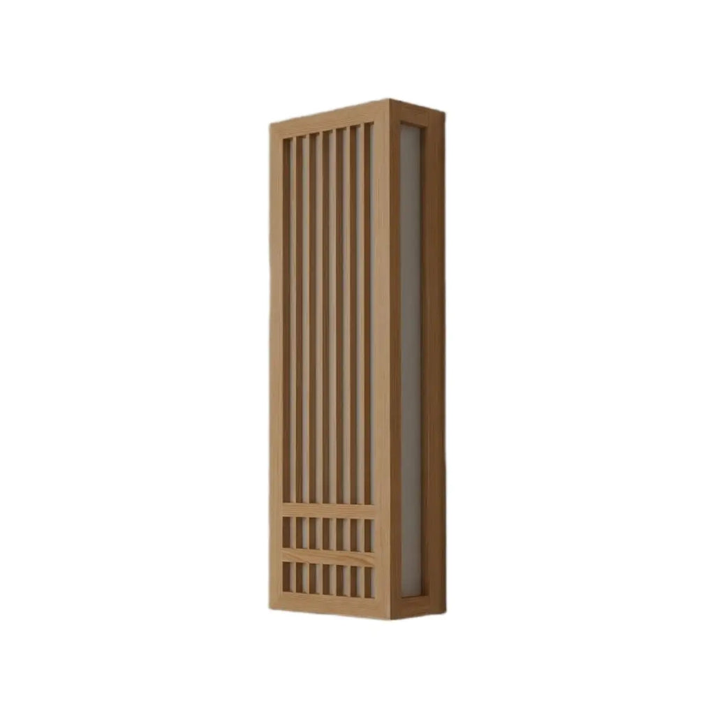 Wabi-sabi Wood Wall Lamp – Rectangular Log Color for Living Room/Bedroom - Flindria