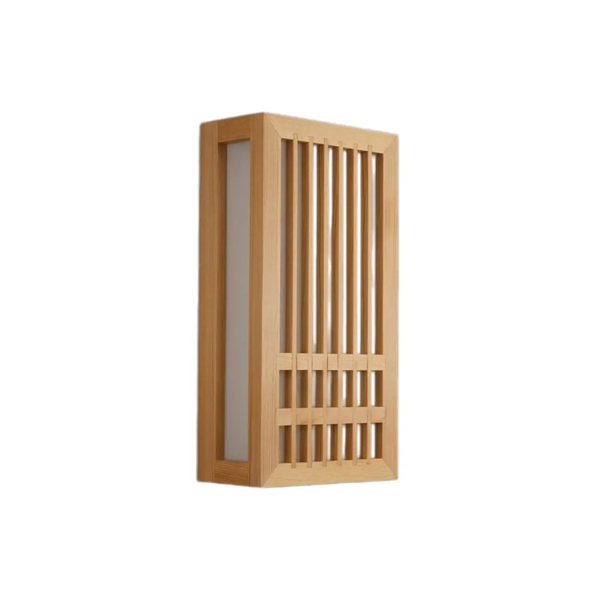 Wabi-sabi Wood Wall Lamp – Rectangular Log Color for Living Room/Bedroom - Flindria