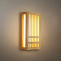 Wabi-sabi Wood Wall Lamp – Rectangular Log Color for Living Room/Bedroom - Flindria