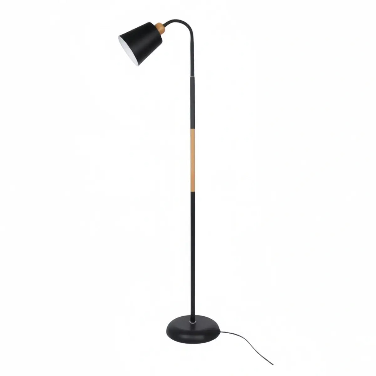 Modern Double Head Floor Lamp — Black/White Metal with Adjustable Living Room - Flindria