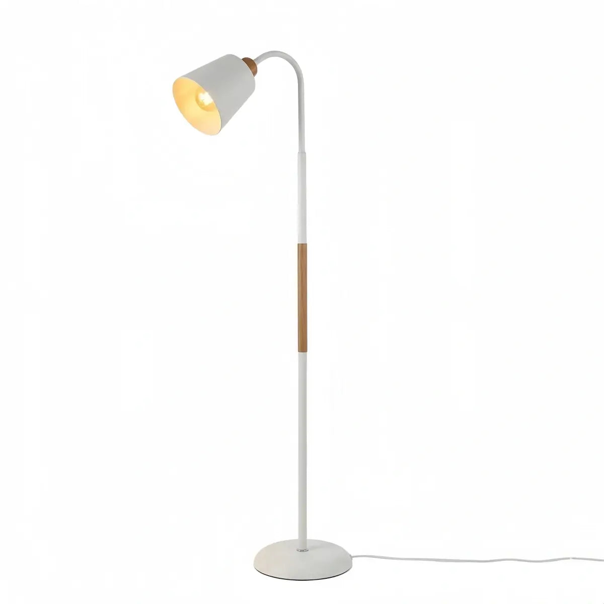 Modern Double Head Floor Lamp — Black/White Metal with Adjustable Living Room - Flindria