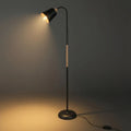 Modern Double Head Floor Lamp — Black/White Metal with Adjustable Living Room - Flindria