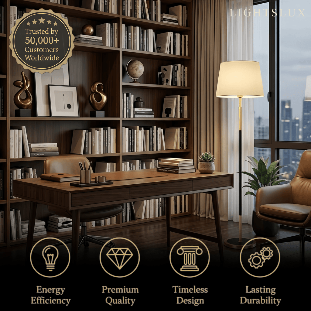 Modern Cylinder Fabric Floor Lamp —  Metal Frame with Warm Glow Indoor - Flindria
