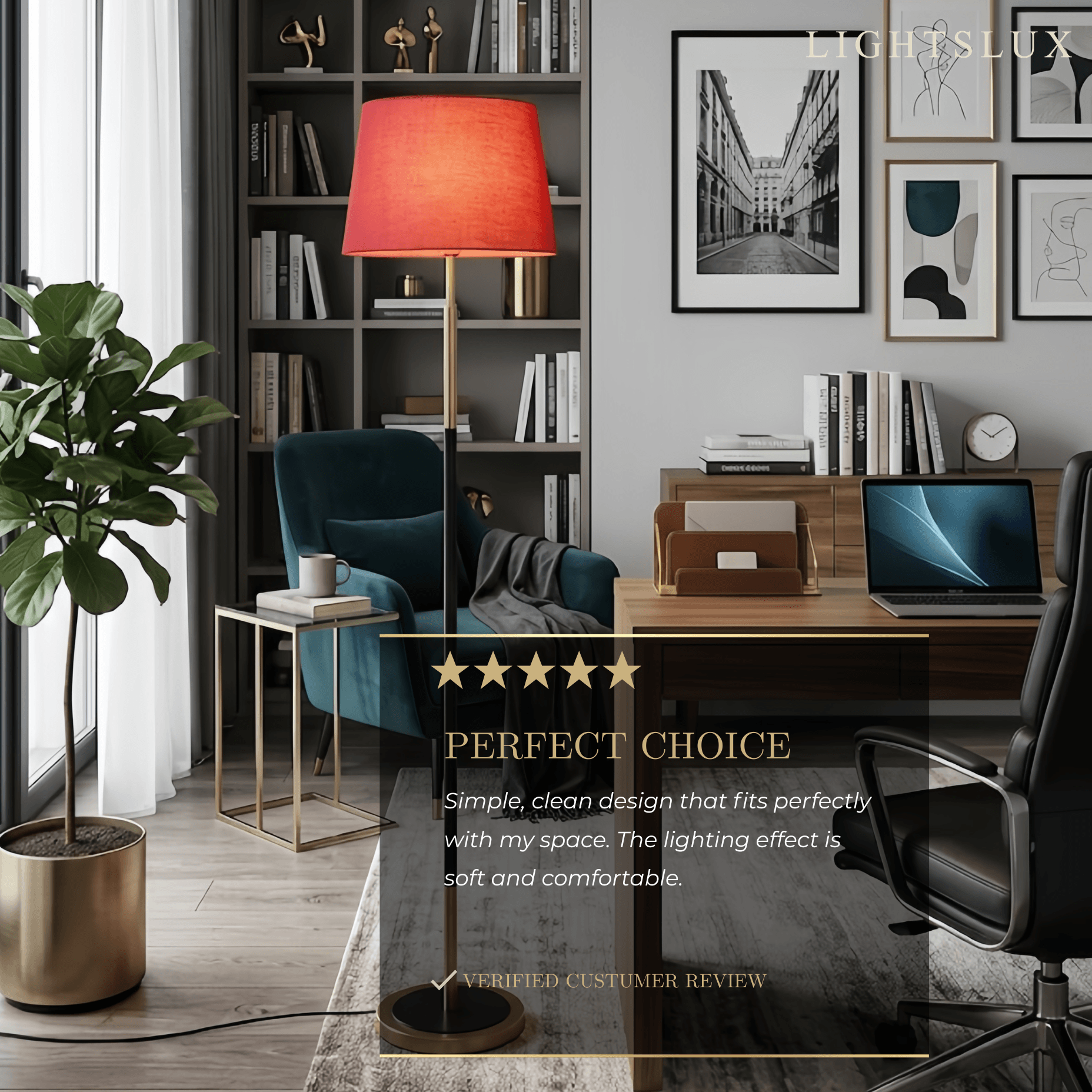 Modern Cylinder Fabric Floor Lamp —  Metal Frame with Warm Glow Indoor - Flindria