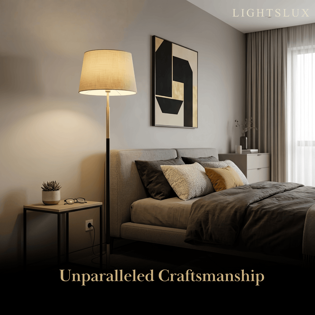 Modern Cylinder Fabric Floor Lamp —  Metal Frame with Warm Glow Indoor - Flindria