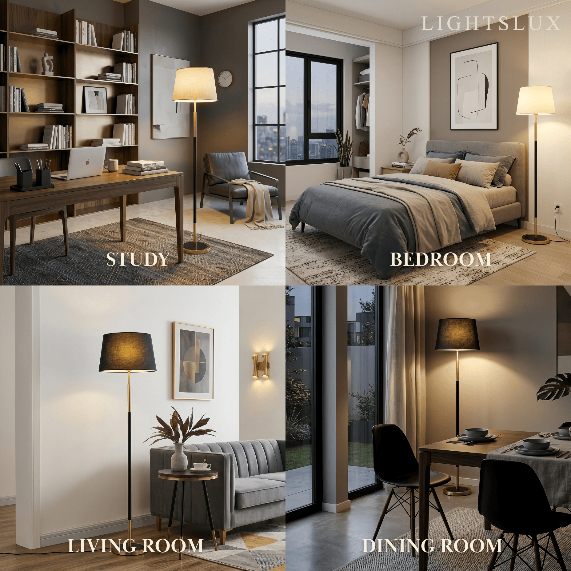 Modern Cylinder Fabric Floor Lamp —  Metal Frame with Warm Glow Indoor - Flindria