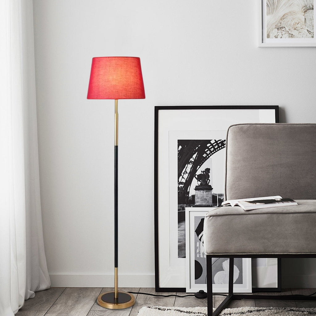Modern Cylinder Fabric Floor Lamp —  Metal Frame with Warm Glow Indoor - Flindria