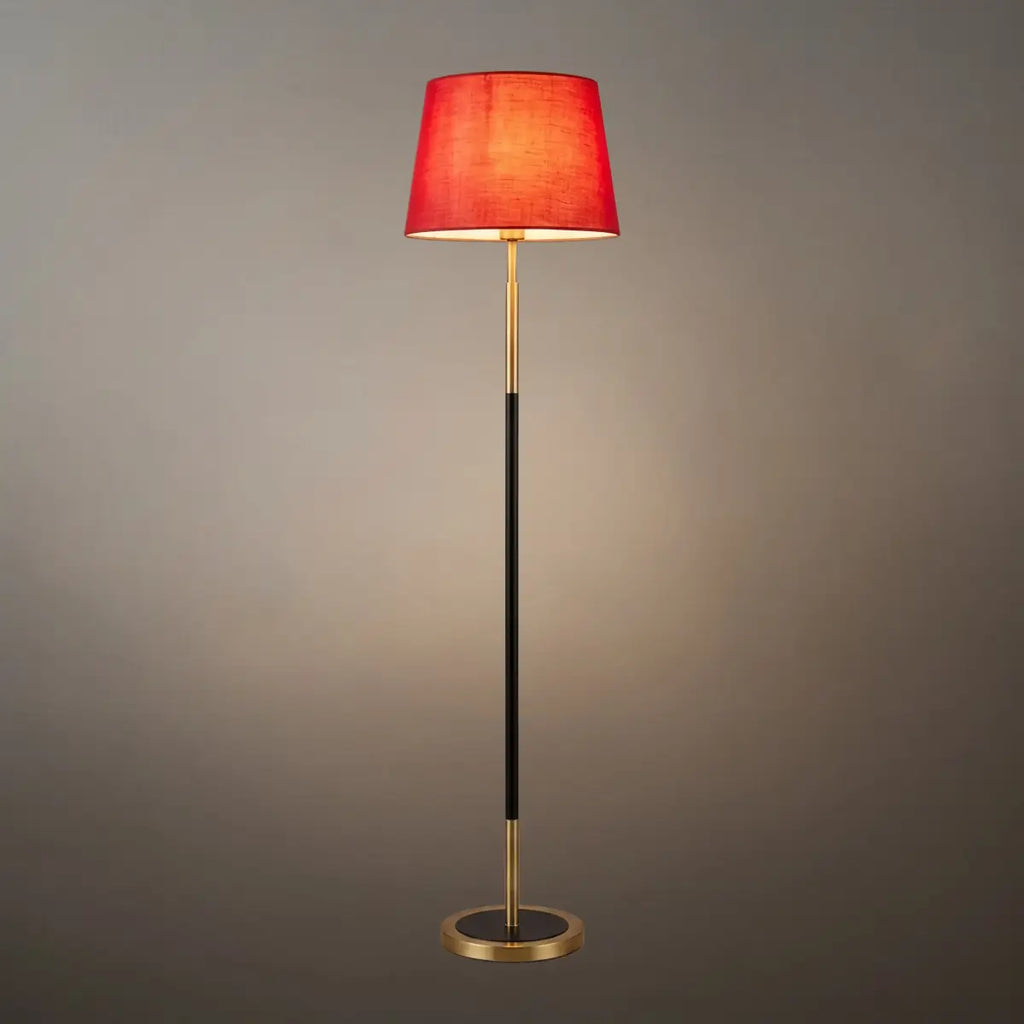 Modern Cylinder Fabric Floor Lamp —  Metal Frame with Warm Glow Indoor - Flindria
