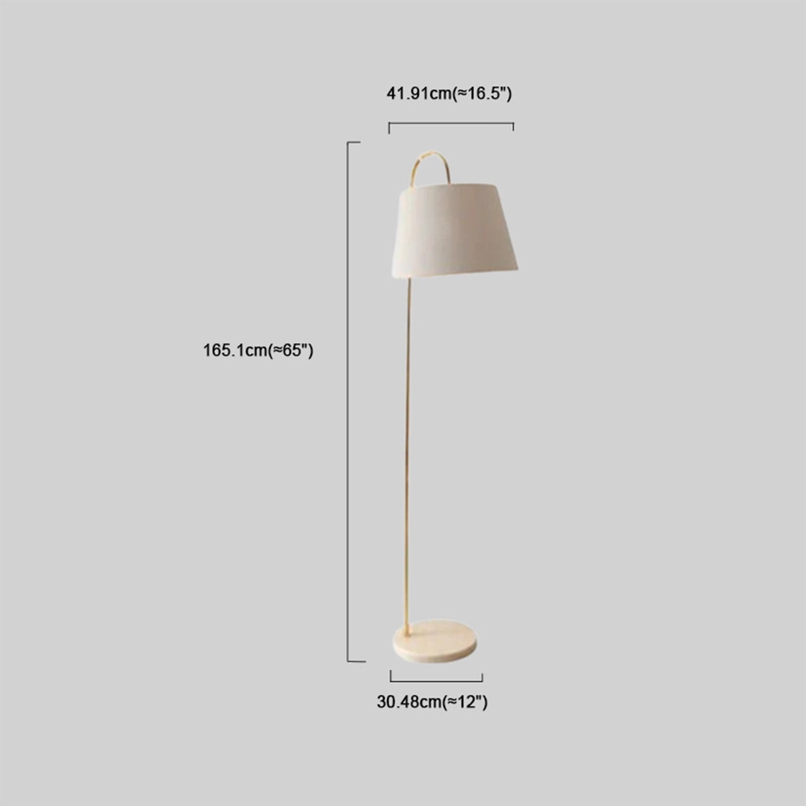 Verola Modern Arched Floor Lamp - Black/White Metal with Fabric Shade Living Room - Flindria