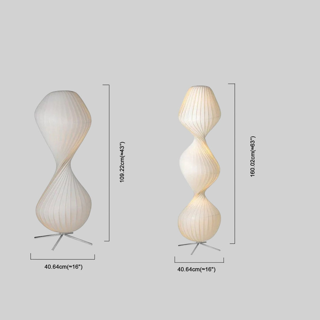 Art Deco Floor Lamp – White Pleated Fabric & Metal for Bedroom - Flindria