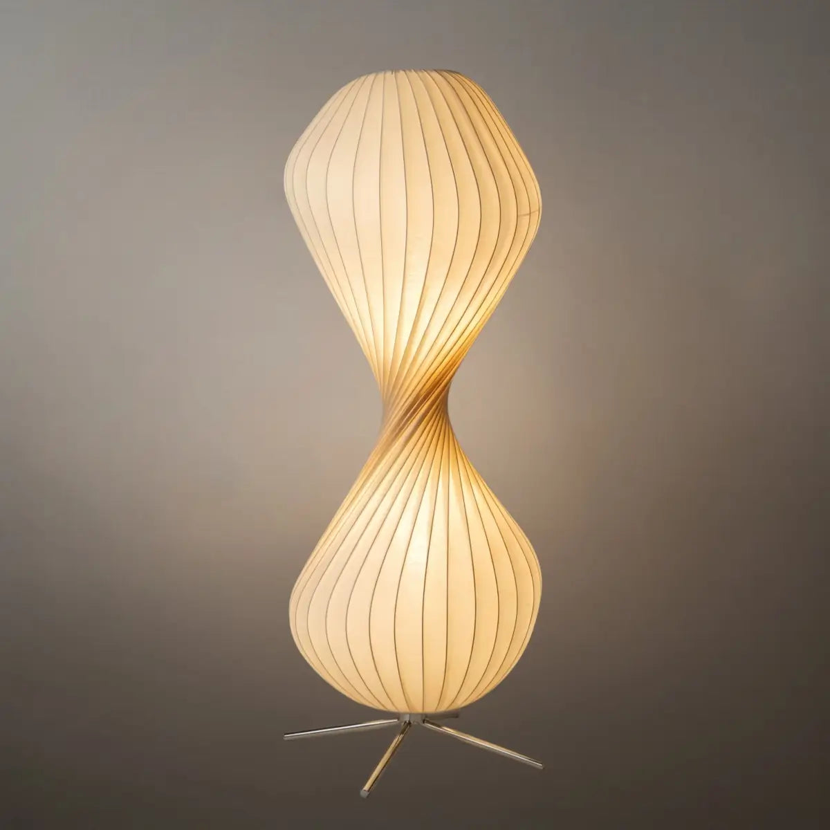 Art Deco Floor Lamp – White Pleated Fabric & Metal for Bedroom - Flindria