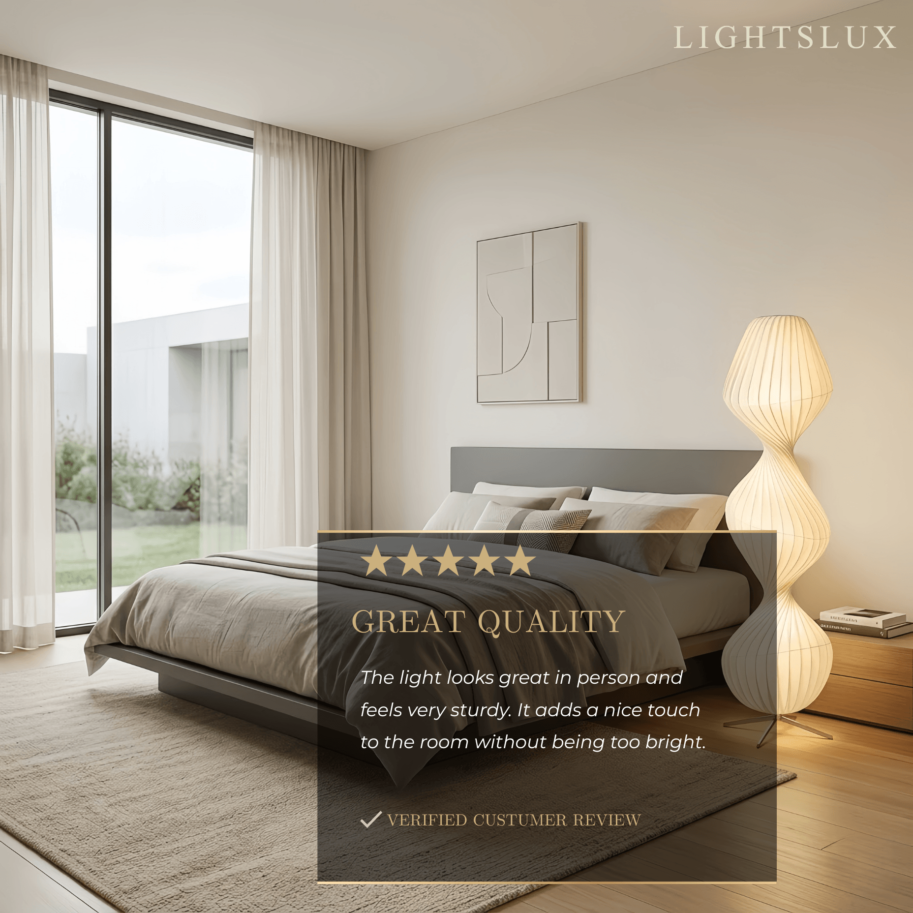 Art Deco Floor Lamp – White Pleated Fabric & Metal for Bedroom - Flindria