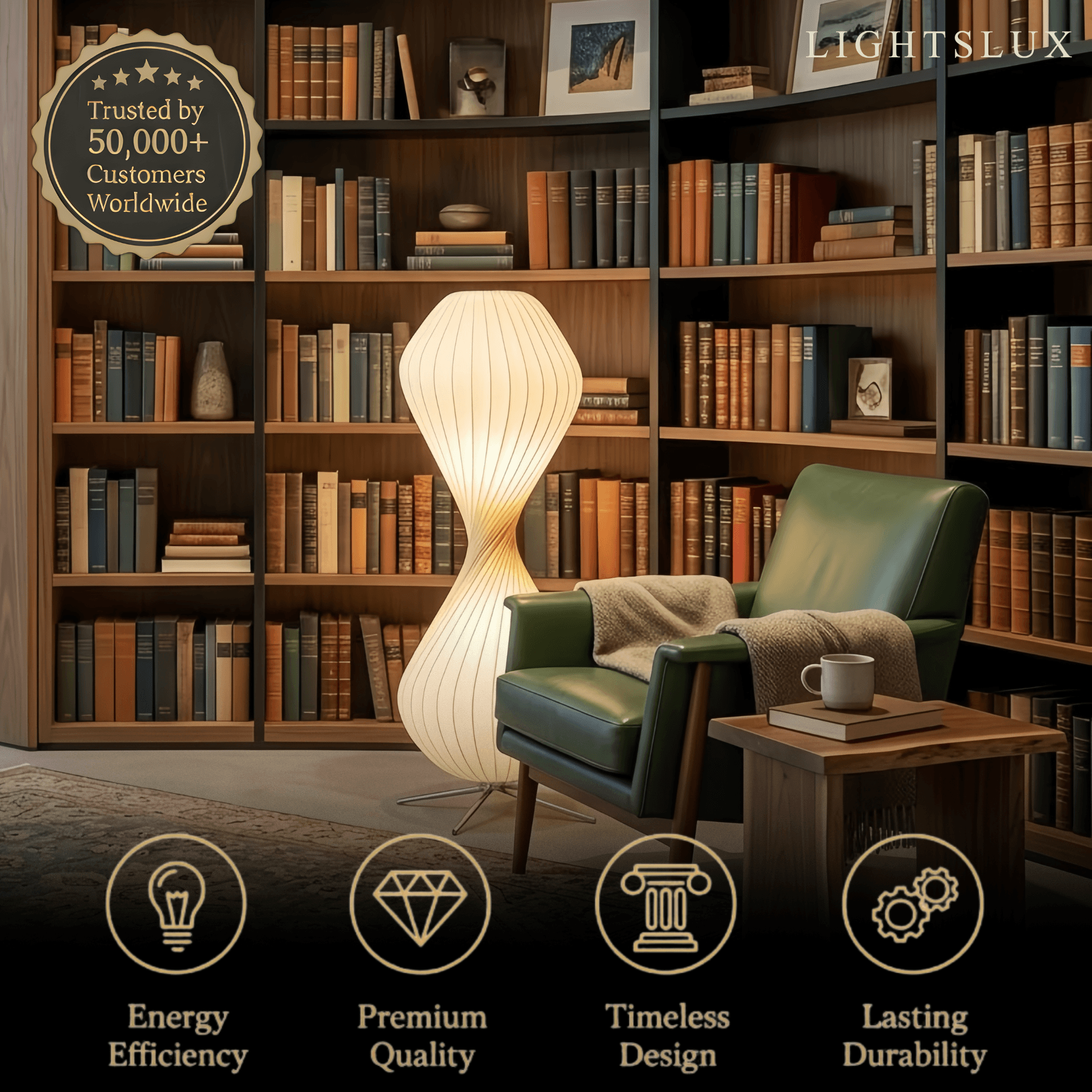 Art Deco Floor Lamp – White Pleated Fabric & Metal for Bedroom - Flindria