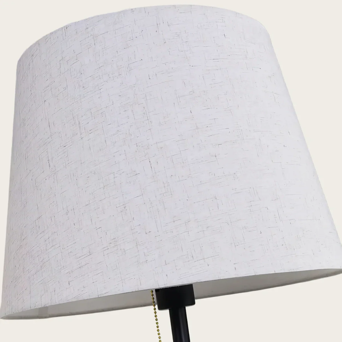 Modern Floor Lamp with Fabric Shade — Black Metal for Dining Room - Flindria