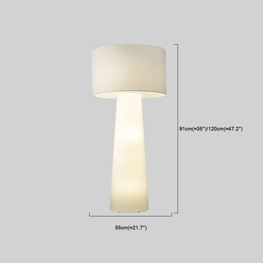 Minimalist Cylindrical Floor Lamp - White Metal & Fabric for Living Room - Flindria
