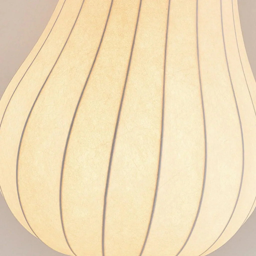 Japanese Style Floor Lamp with Pear-Shaped — White Metal for Bedroom - Flindria