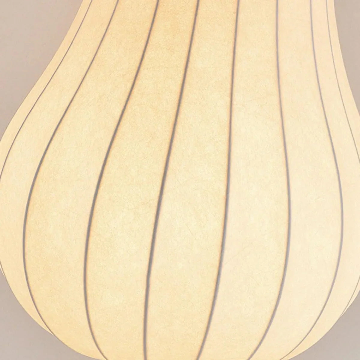 Japanese Style Floor Lamp with Pear-Shaped — White Metal for Bedroom - Flindria