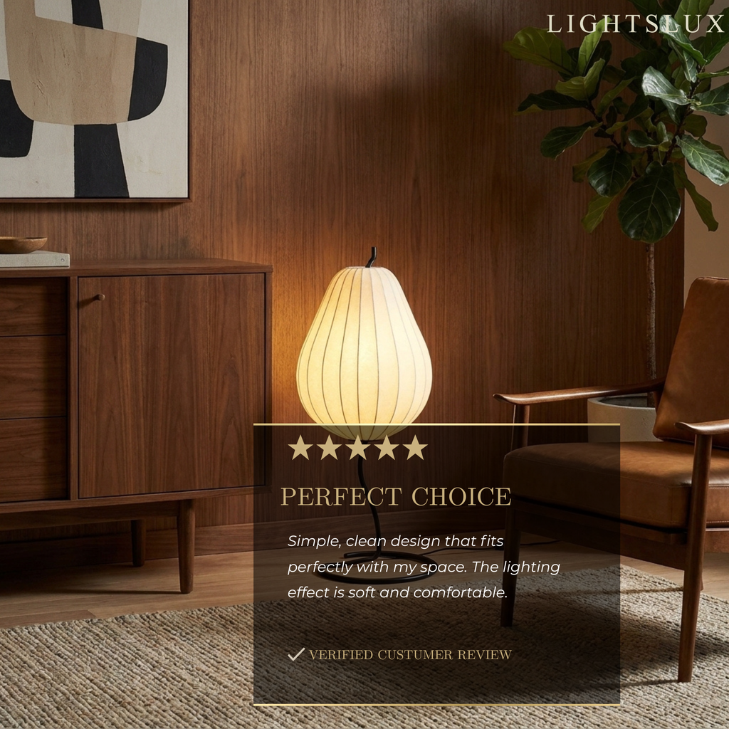 Japanese Style Floor Lamp with Pear-Shaped — White Metal for Bedroom - Flindria