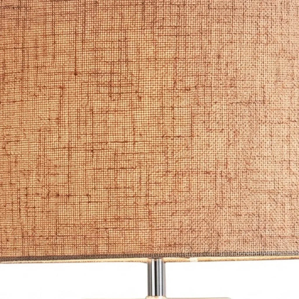 Modern Floor Lamp with Cylindrical Fabric Shade — Beige Metal for Bedroom - Flindria