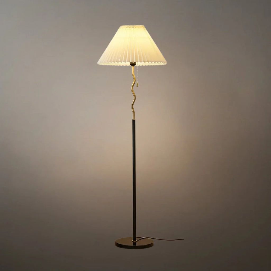 Minimalist Metal & Fabric Floor Lamp -- Black&White for Living Room/Bedroom - Flindria