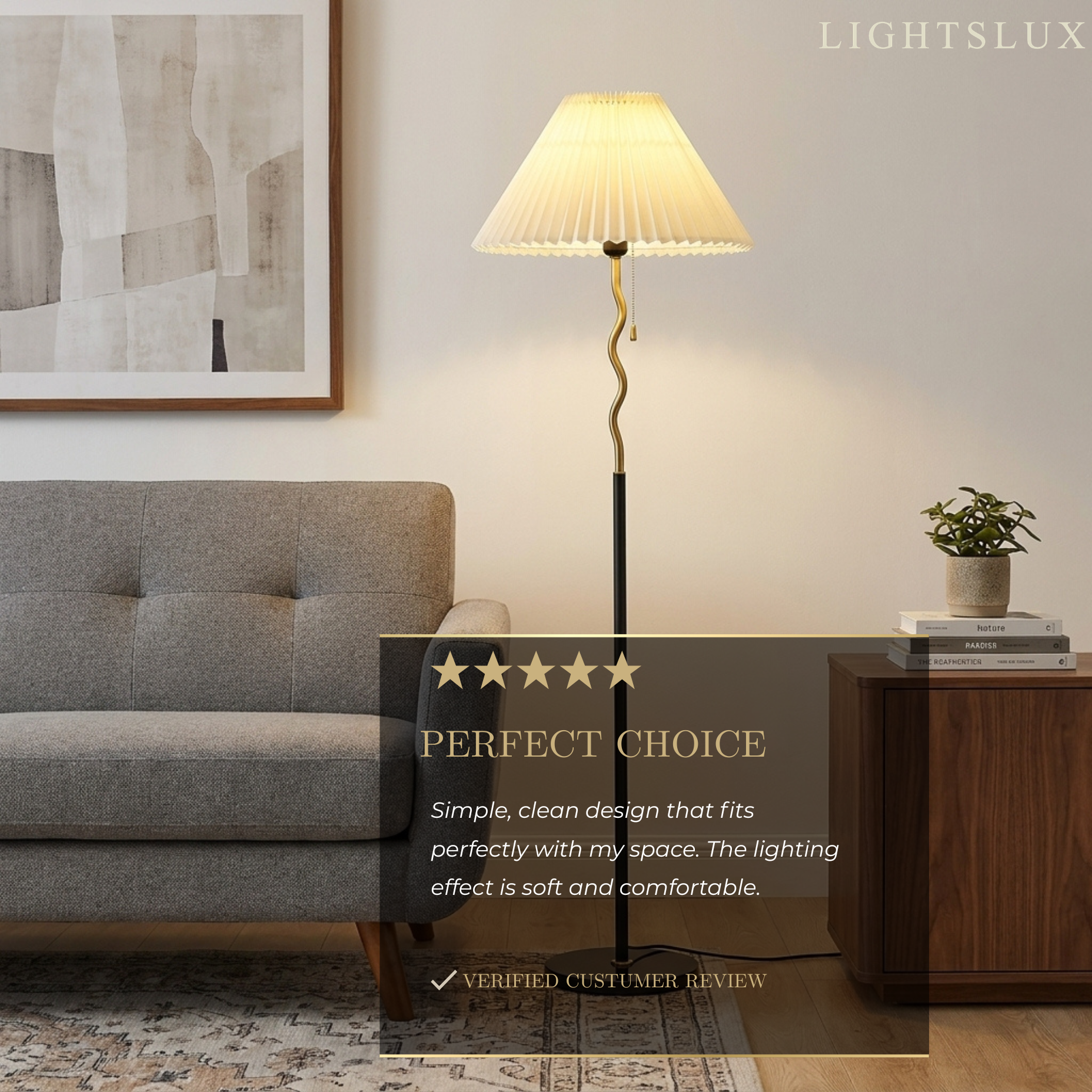 Minimalist Metal & Fabric Floor Lamp -- Black&White for Living Room/Bedroom - Flindria