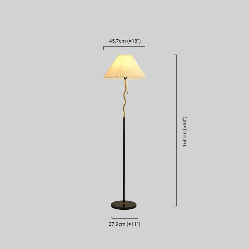 Minimalist Metal & Fabric Floor Lamp -- Black&White for Living Room/Bedroom - Flindria