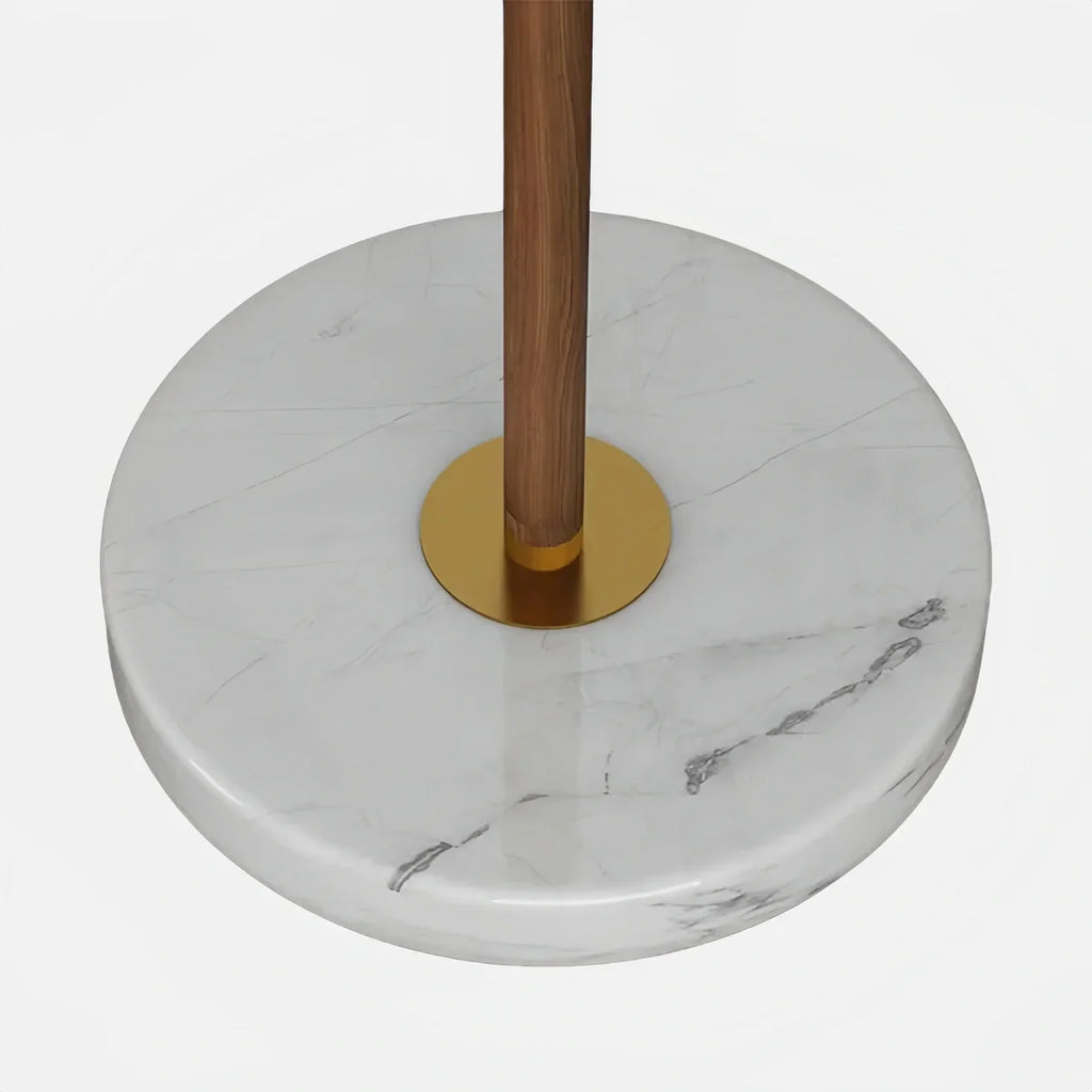 Modern Floor Lamp — White Pleated Metal Fabric with Hooded Shade for Bedroom - Flindria