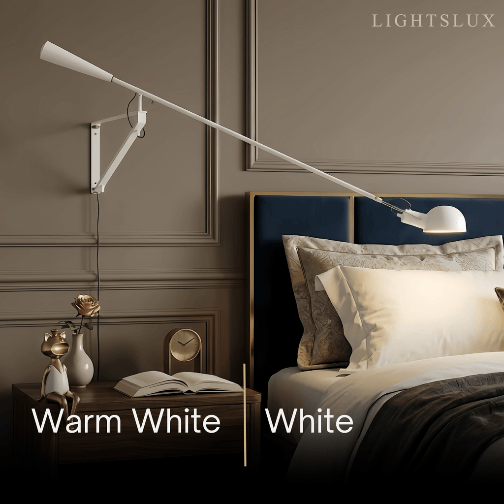 Minimalist Black Wall Lamp-Metal Long Swing Adjustable Arm Living Room/Bedroom - Flindria