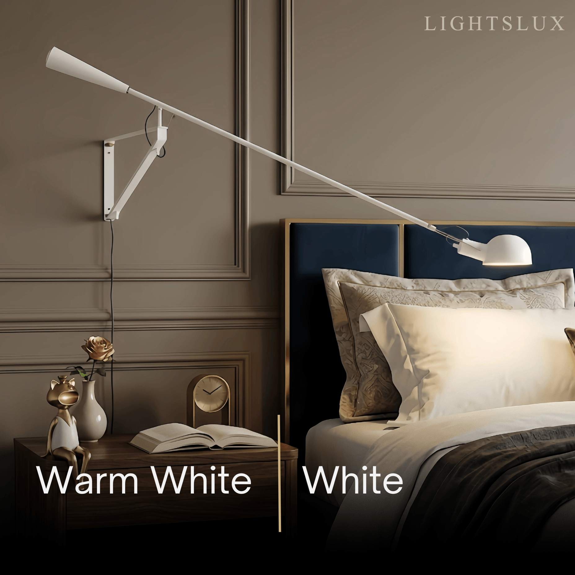 Minimalist Black Wall Lamp-Metal Long Swing Adjustable Arm Living Room/Bedroom - Flindria